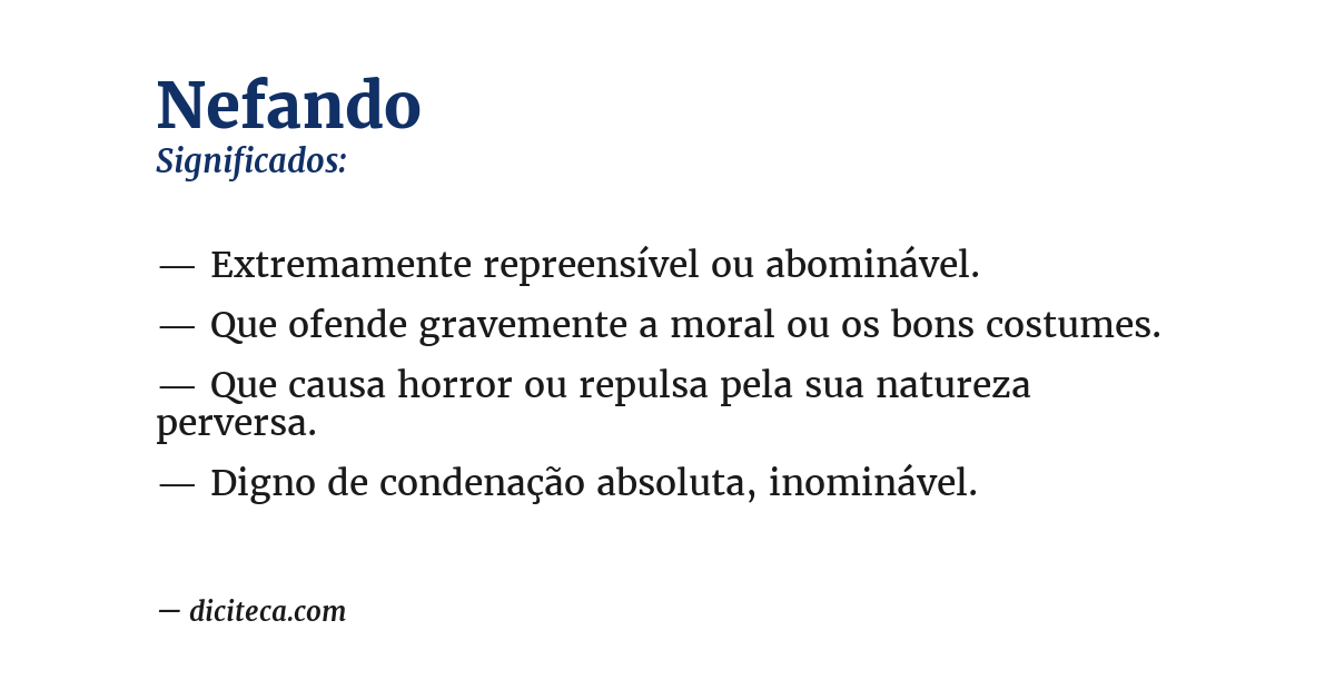 Significado de nefando