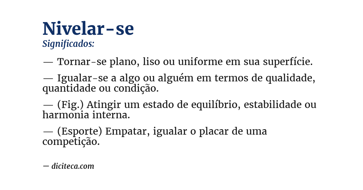 Significado de nivelar-se