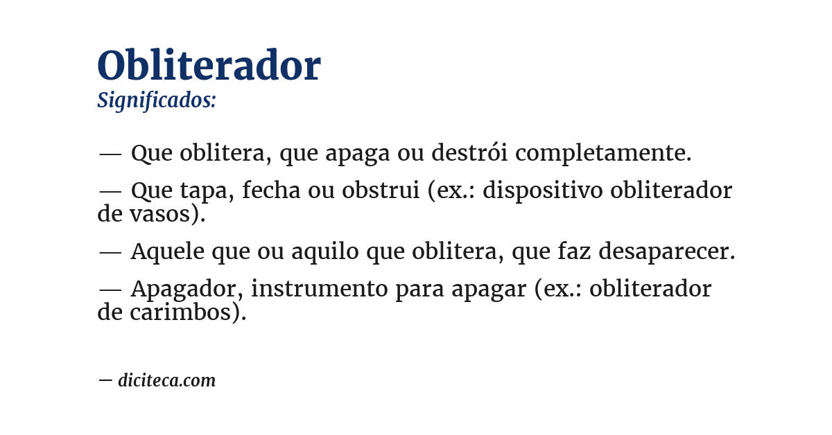 Significado de obliterador