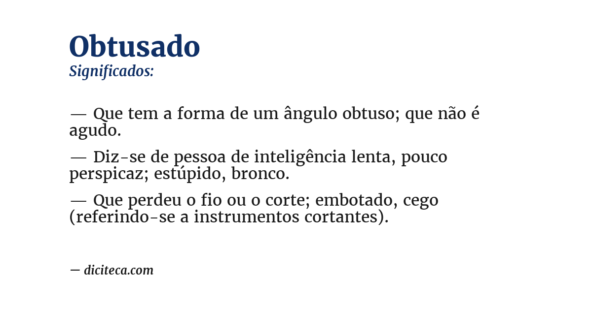 Significado de obtusado