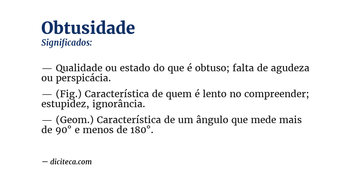 Significado de obtusidade