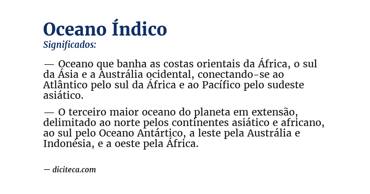Significado de oceano índico