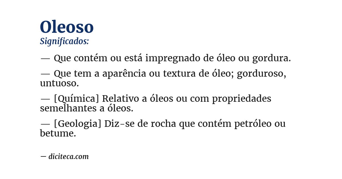 Significado de oleoso