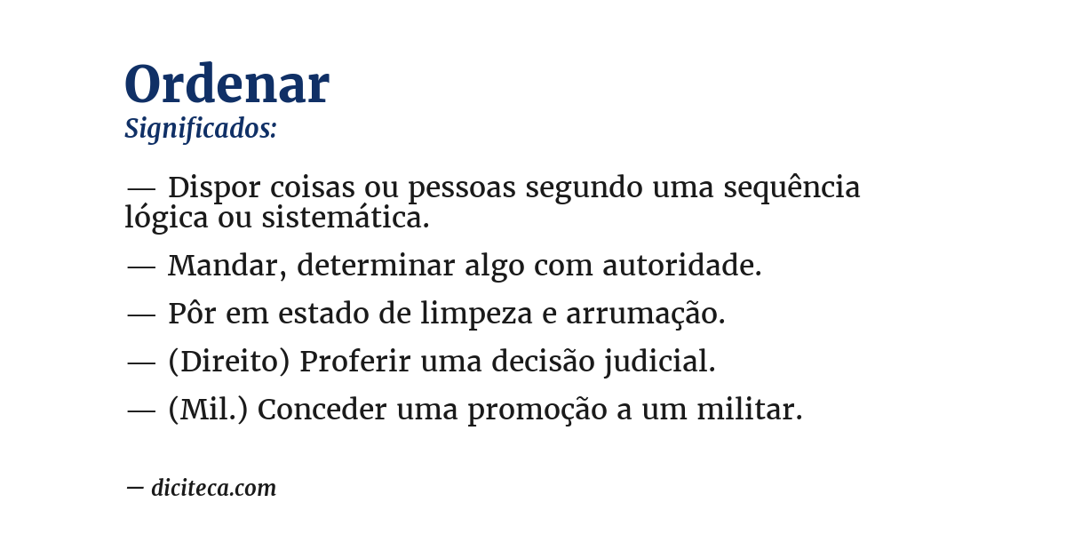 Significado de ordenar