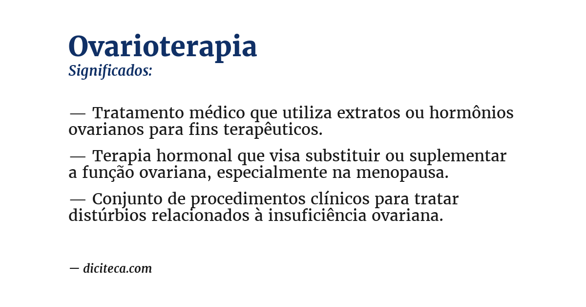 Significado de ovarioterapia