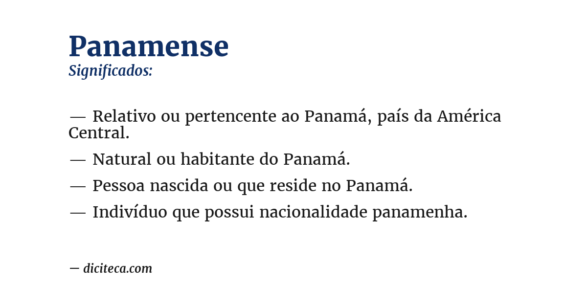 Significado de panamense