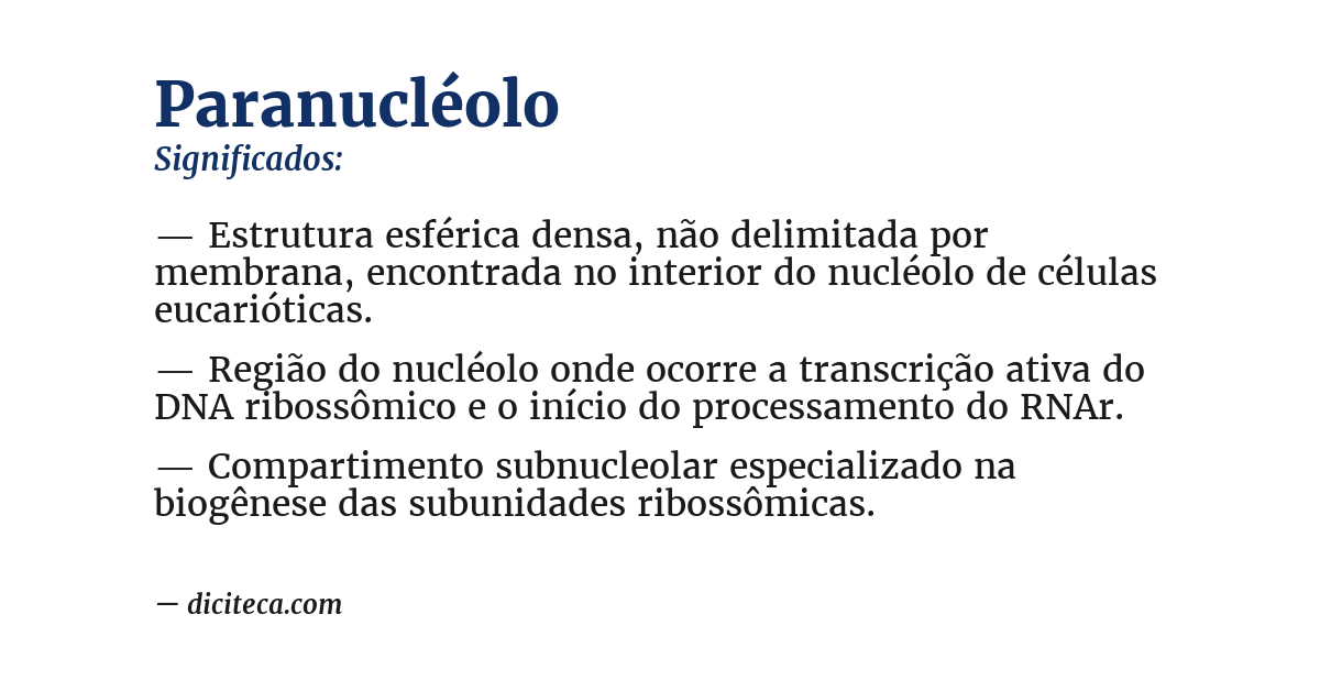 Significado de paranucléolo