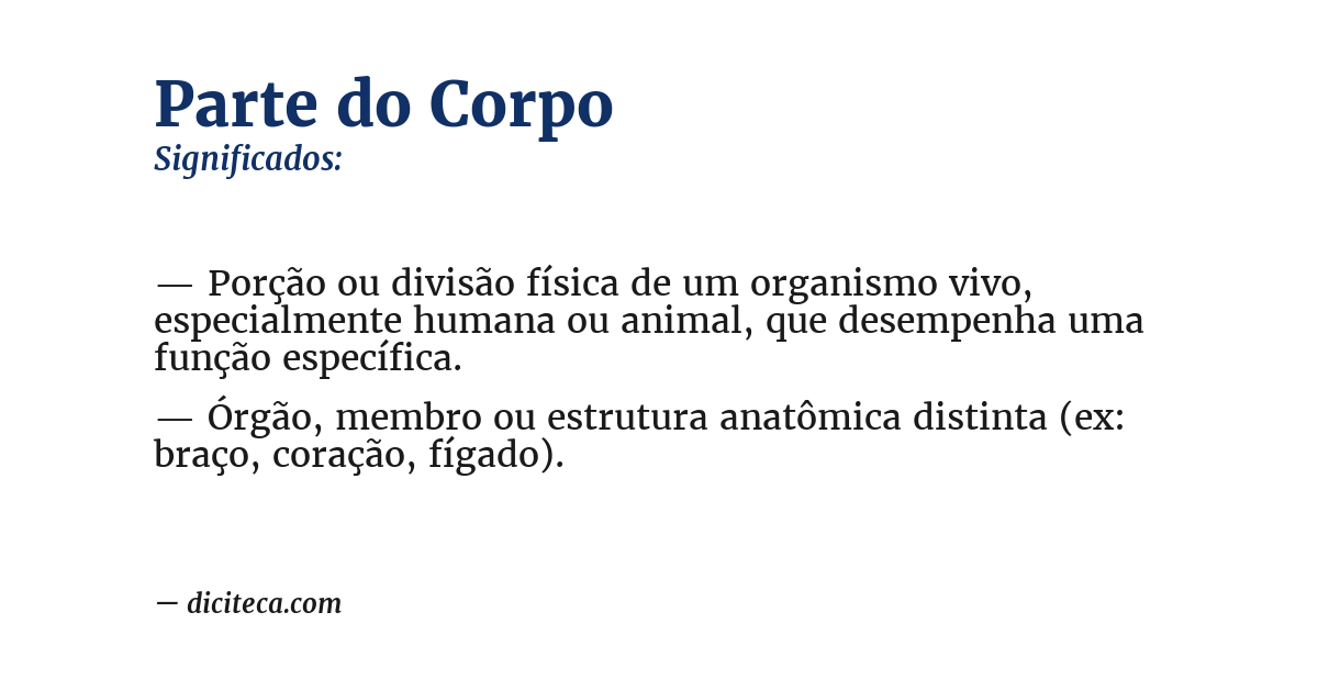 Significado de parte do corpo