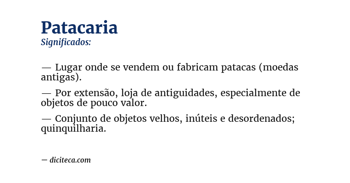 Significado de patacaria