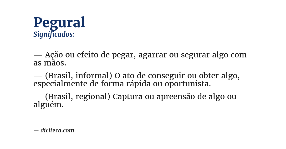 Significado de pegural