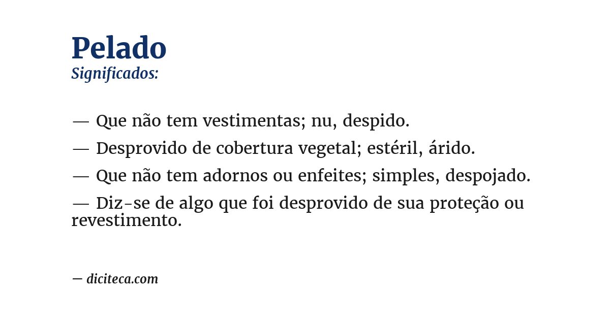 Significado de pelado