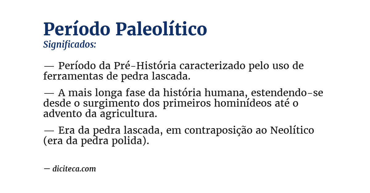 Significado de período paleolítico