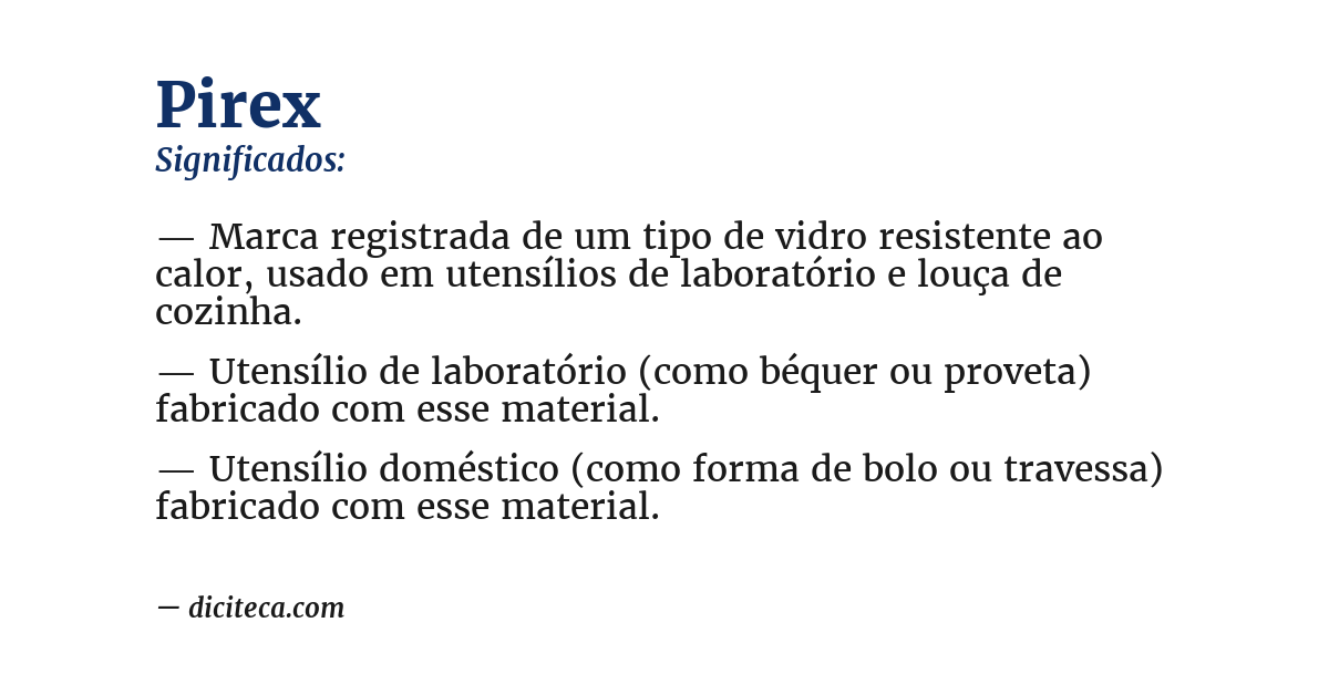 Significado de pirex