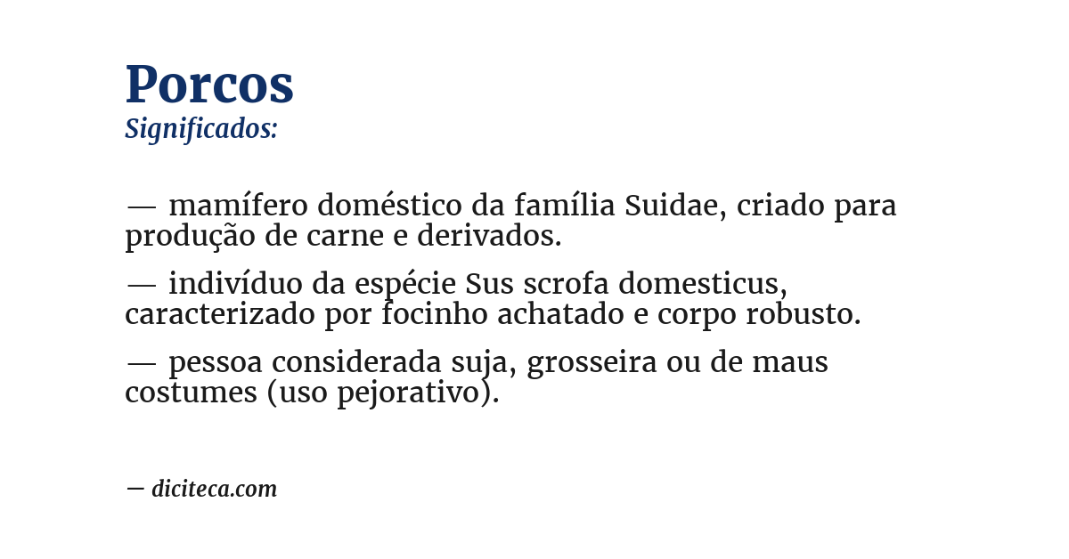 Significado de porcos