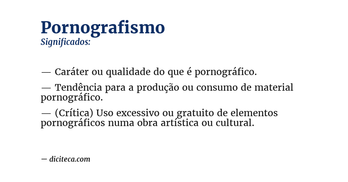 Significado de pornografismo