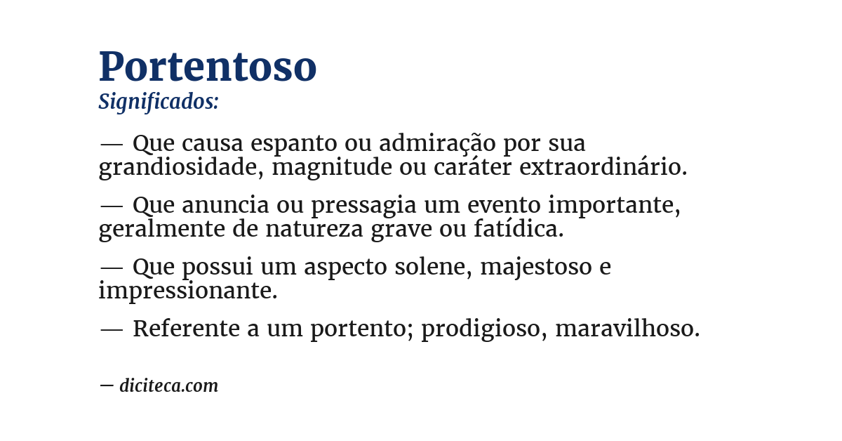 Significado de portentoso