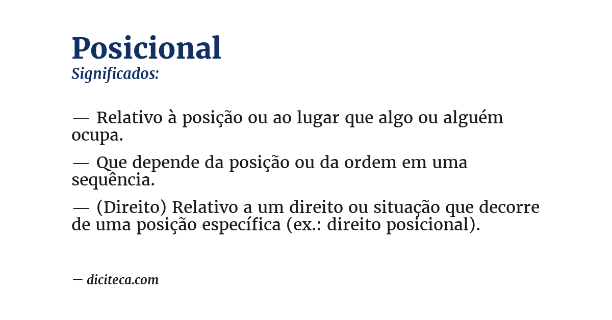 Significado de posicional