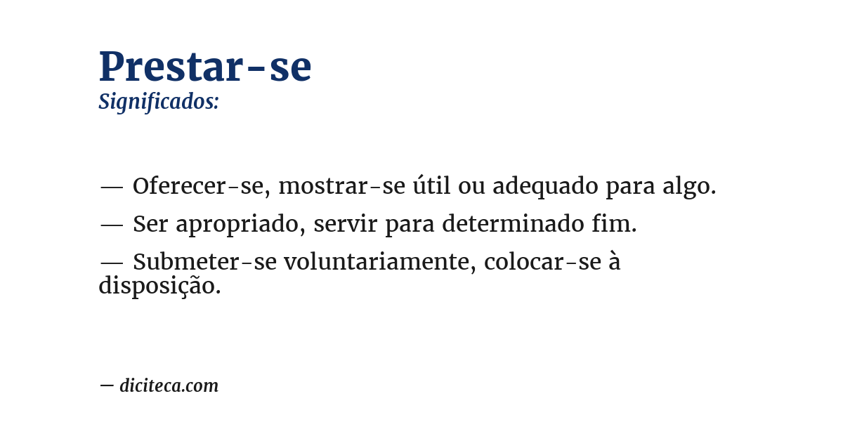 Significado de prestar-se