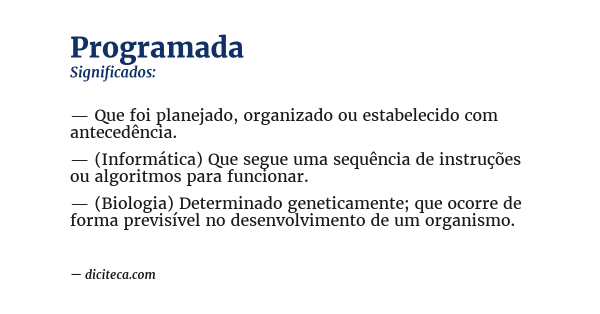 Significado de programada