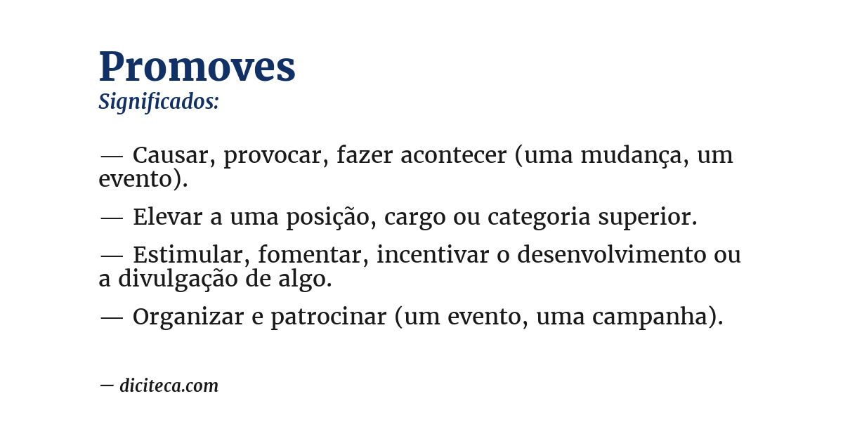 Significado de promoves