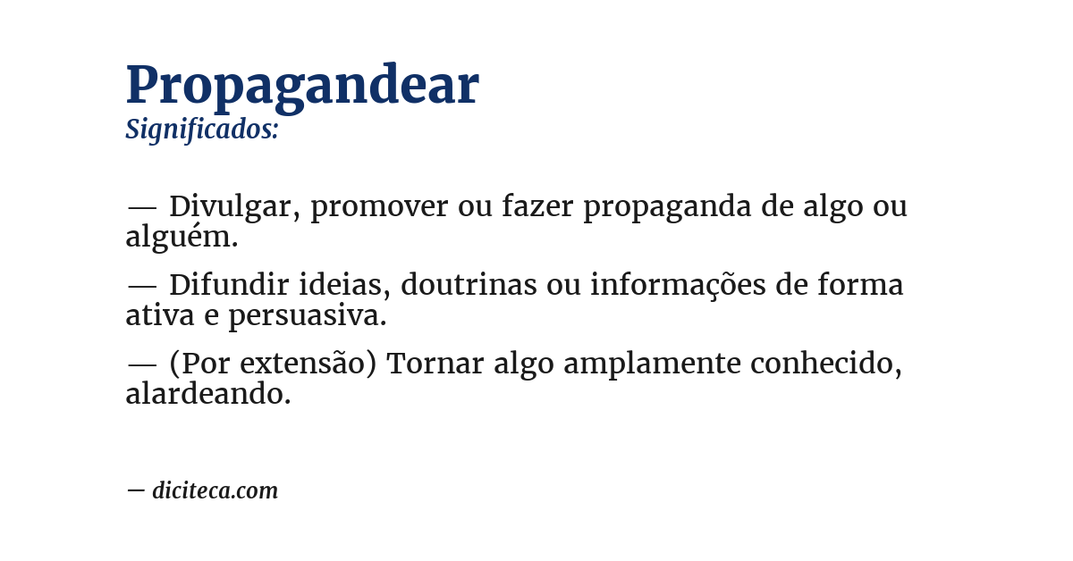 Significado de propagandear