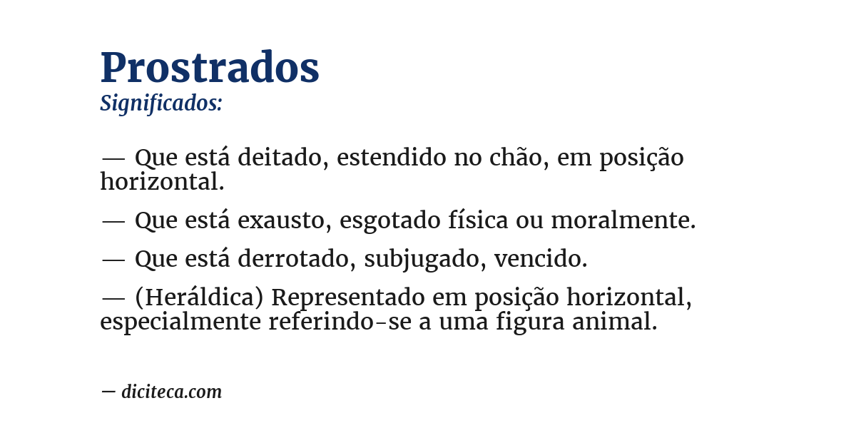 Significado de prostrados