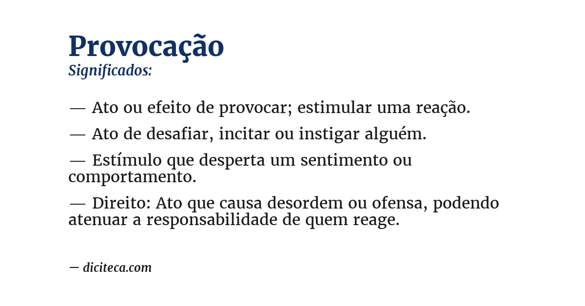 Significado de provocação