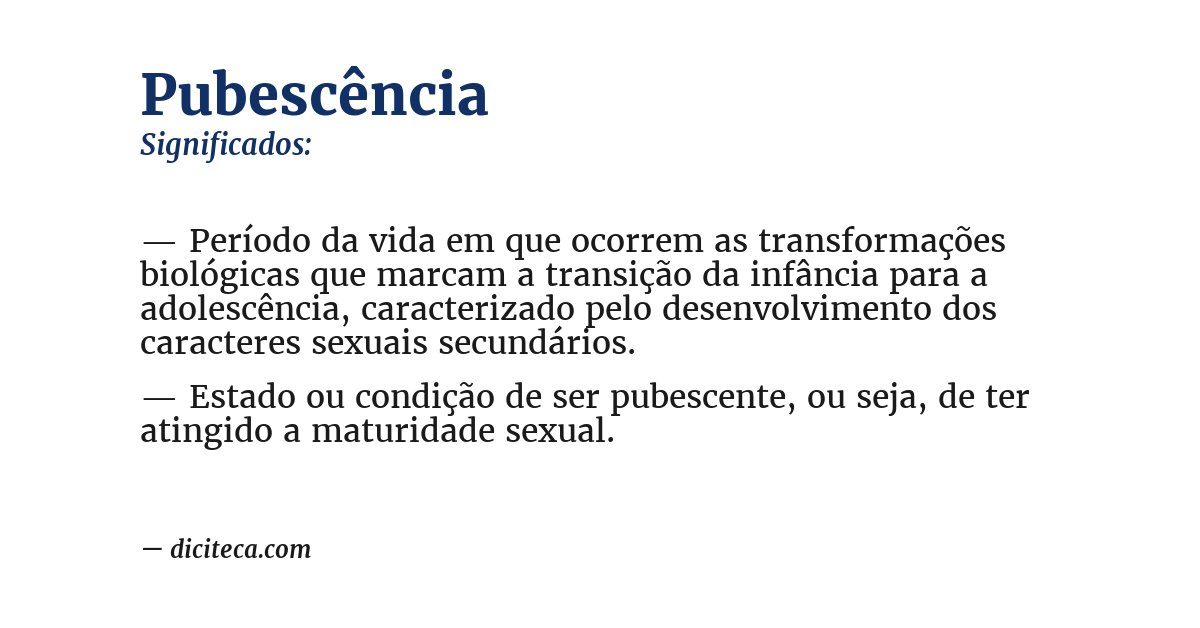 Significado de pubescência