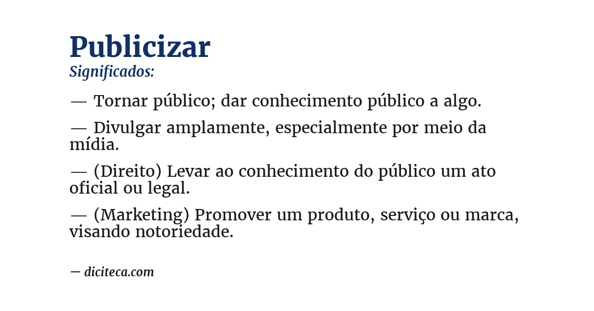 Significado de publicizar