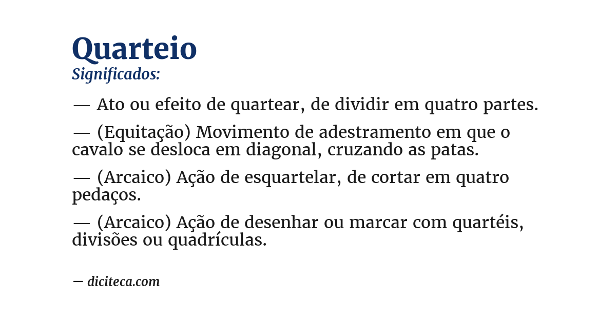 Significado de quarteio