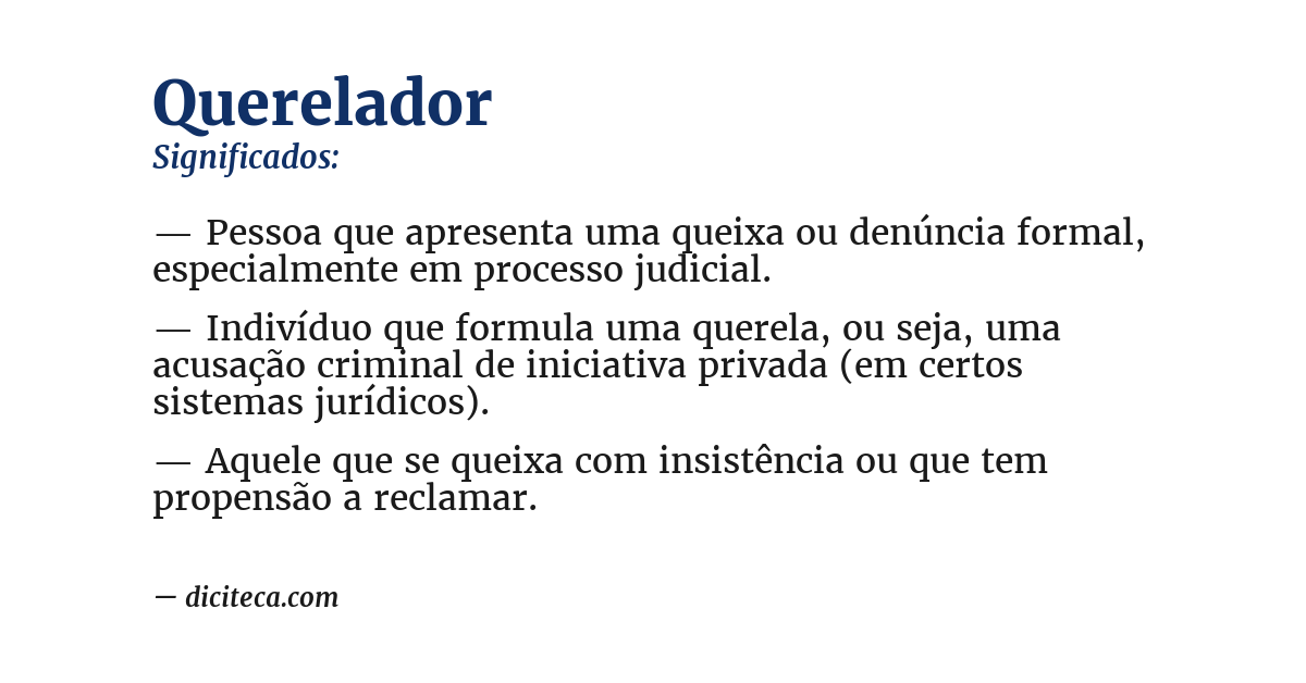 Significado de querelador