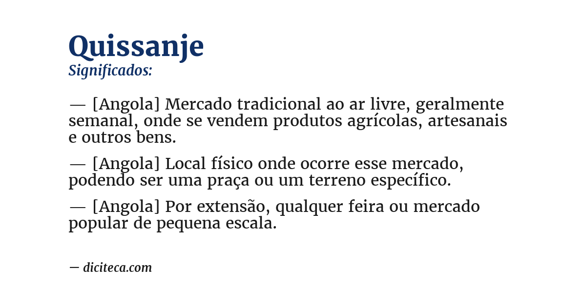 Significado de quissanje