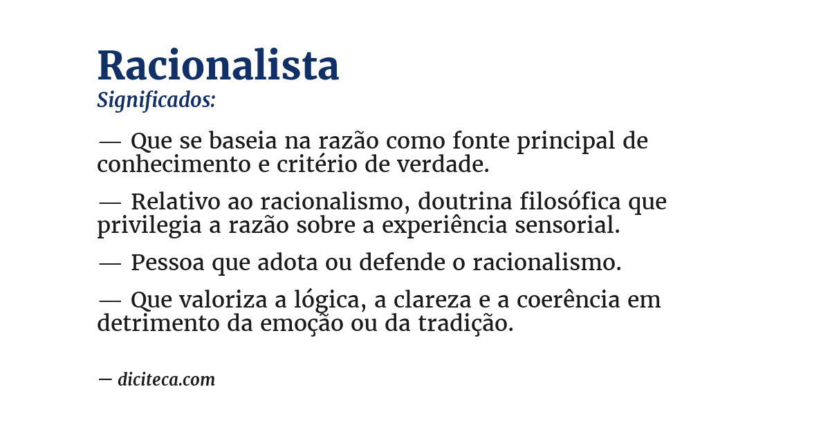 Significado de racionalista