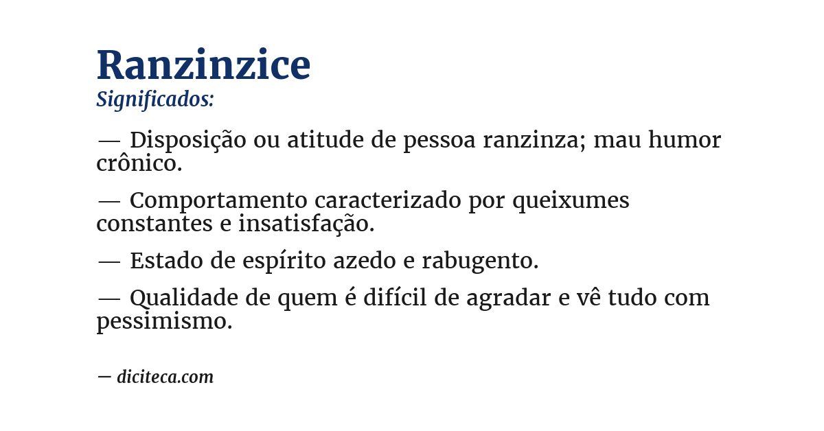 Significado de ranzinzice