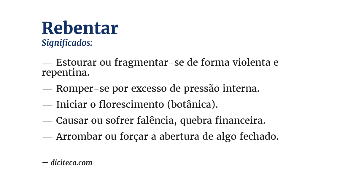 Significado de rebentar