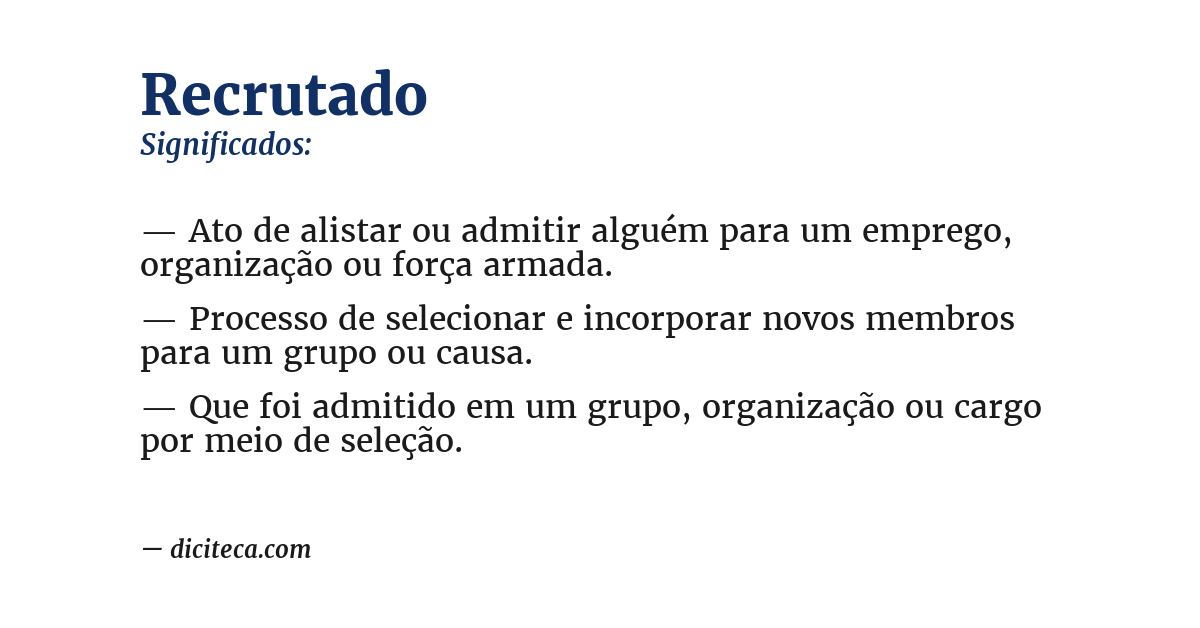 Significado de recrutado