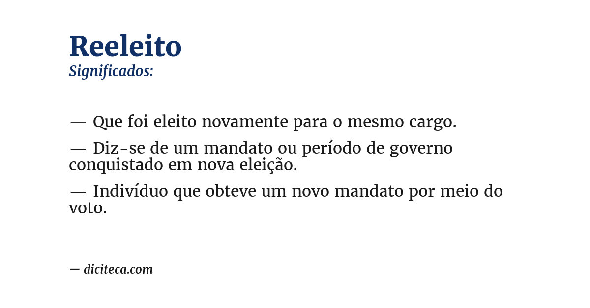 Significado de reeleito