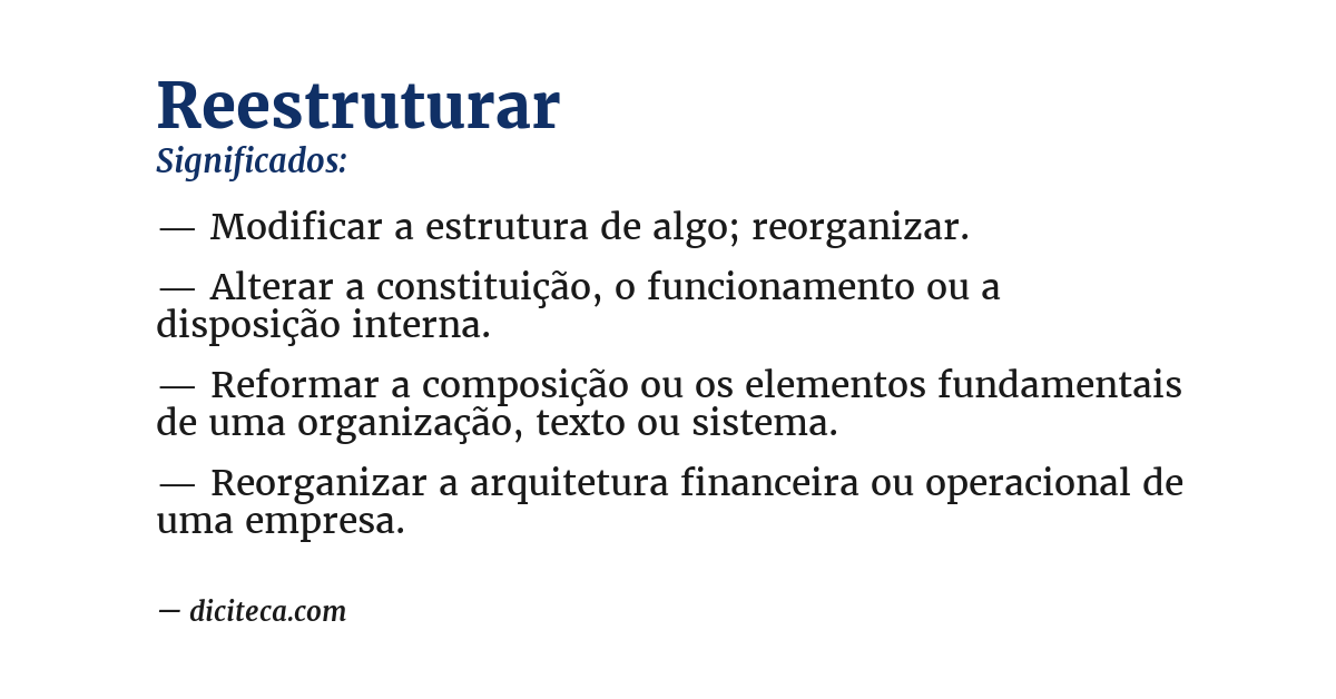 Significado de reestruturar