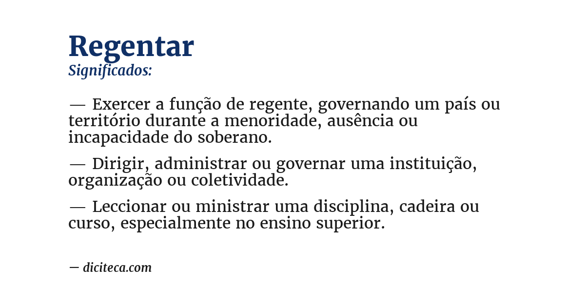 Significado de regentar