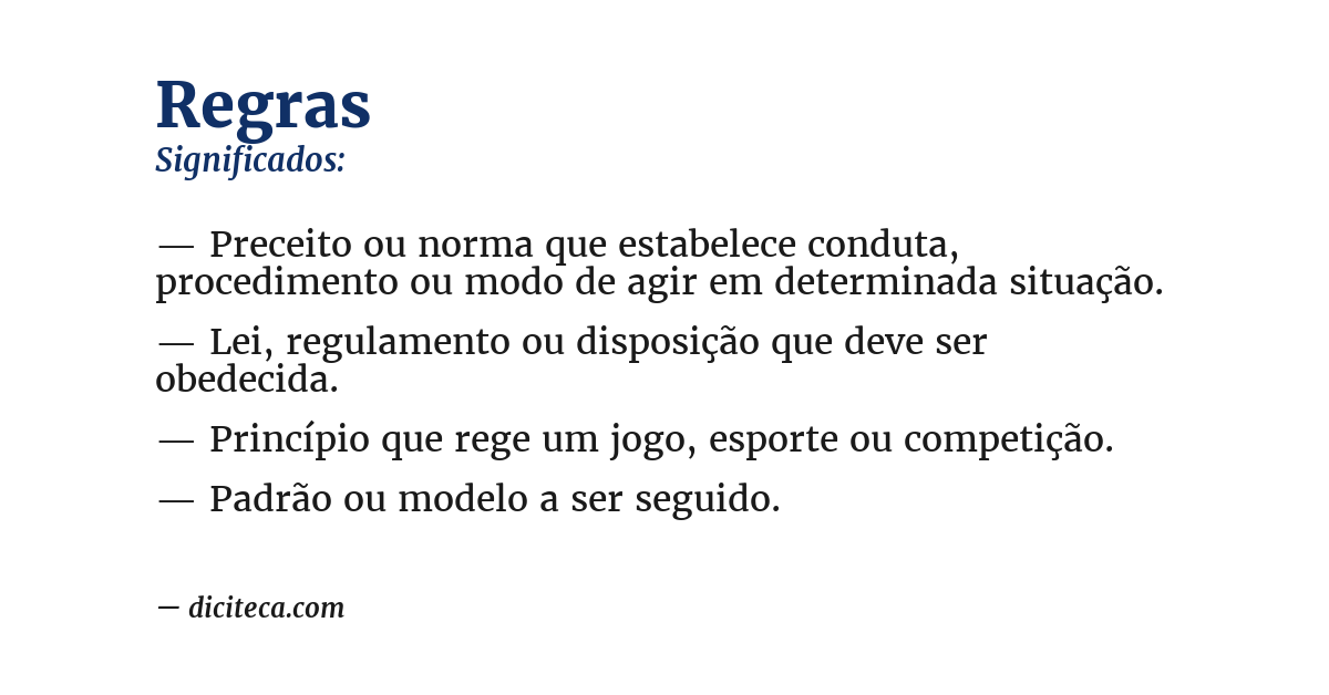 Significado de regras