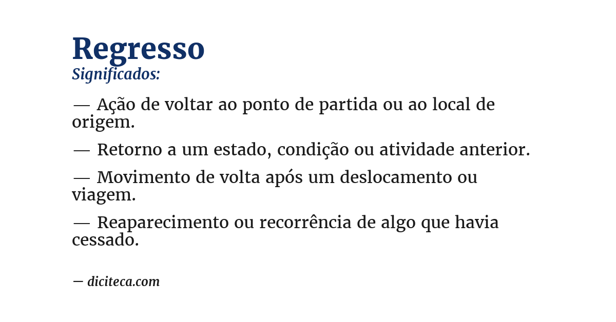 Significado de regresso