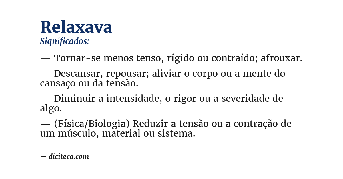 Significado de relaxava