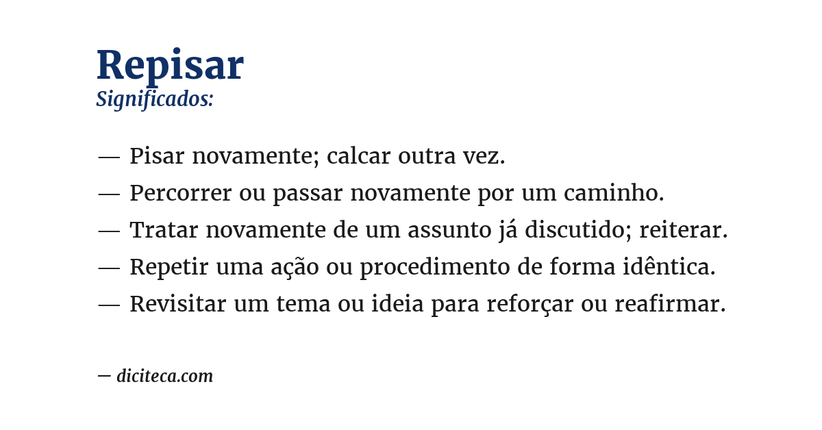 Significado de repisar