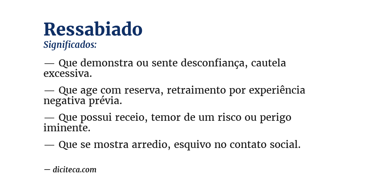 Significado de ressabiado