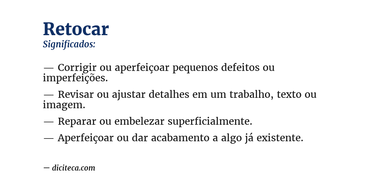Significado de retocar