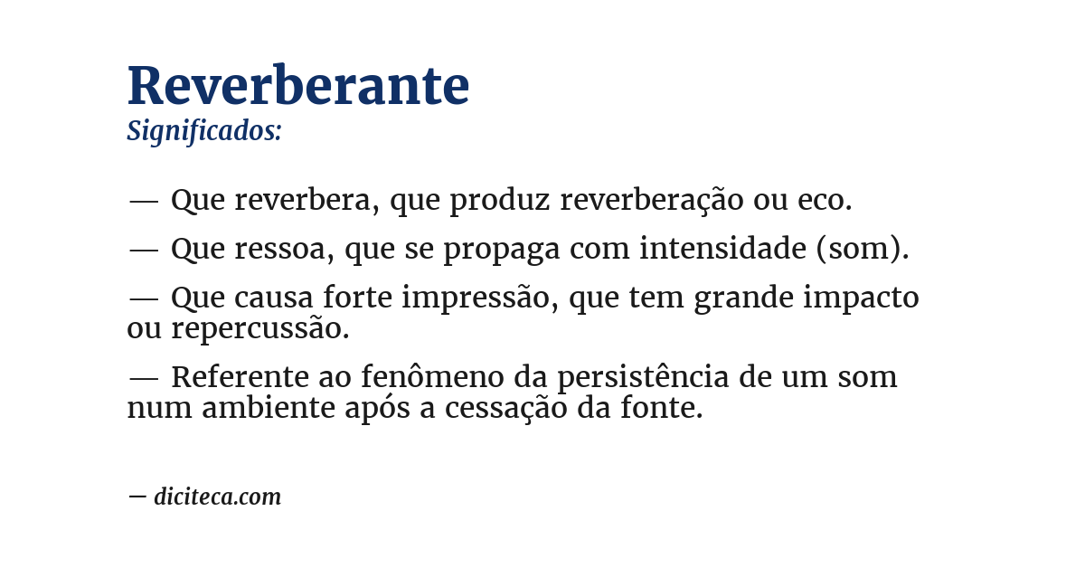 Significado de reverberante