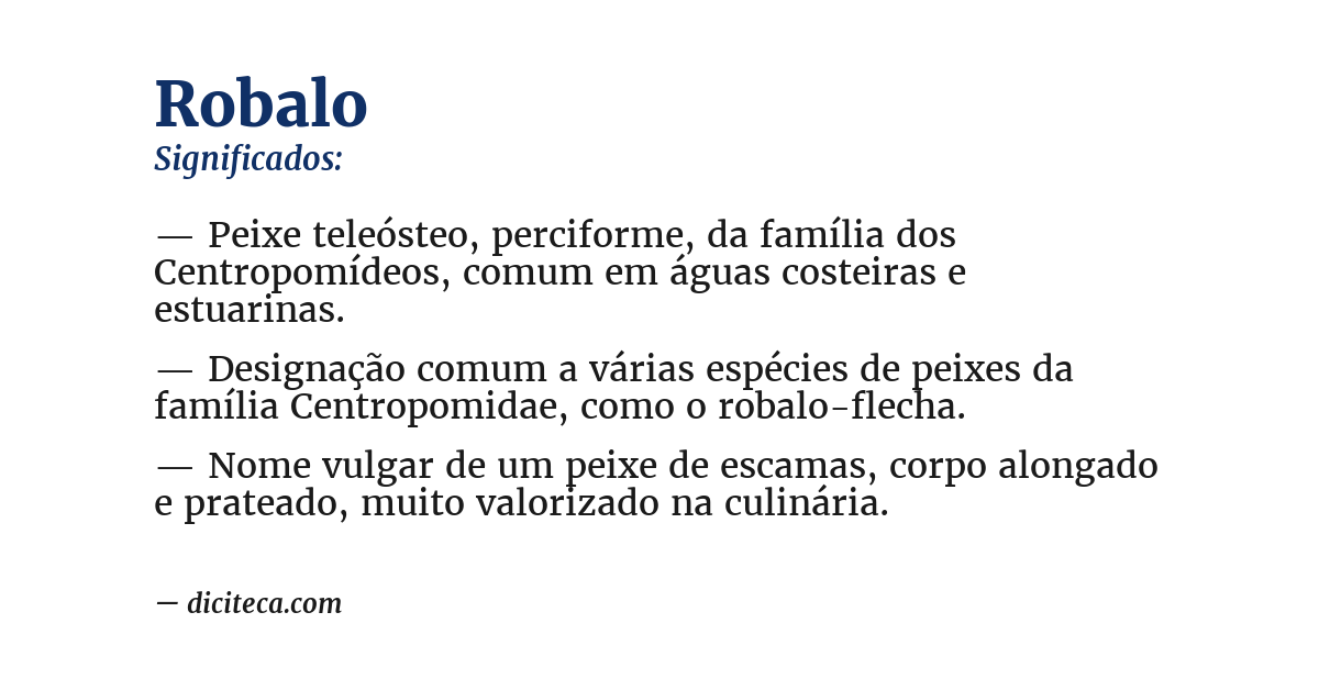 Significado de robalo