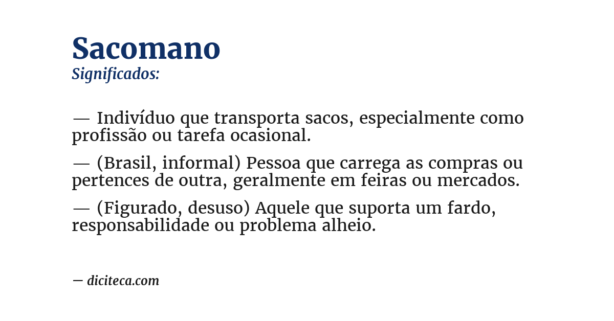 Significado de sacomano