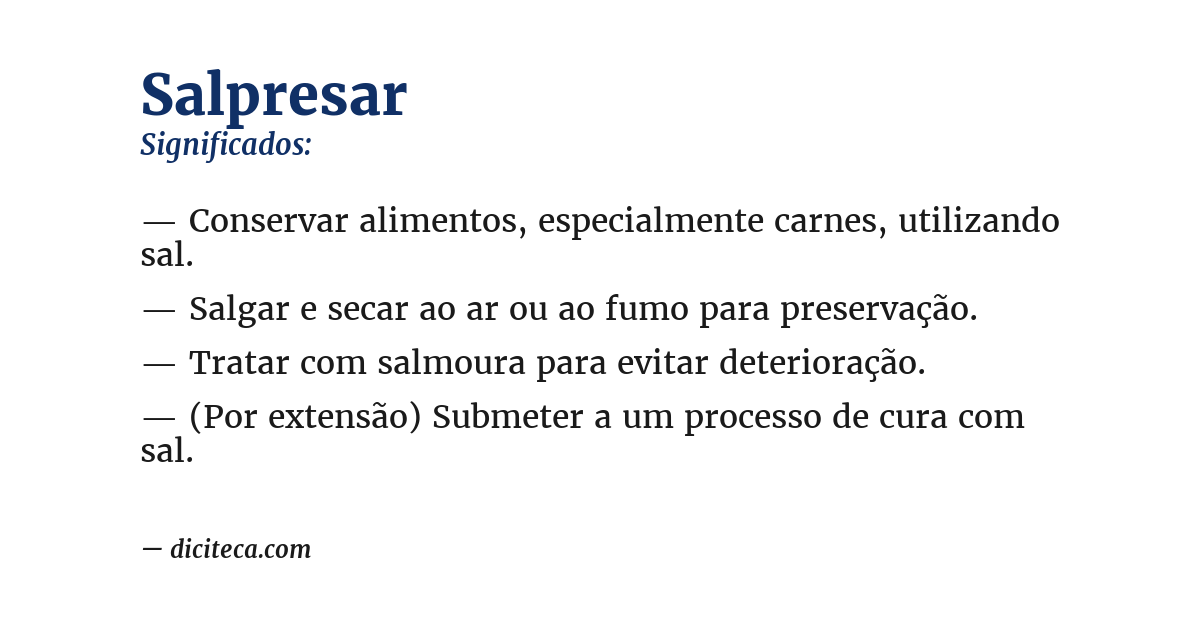 Significado de salpresar