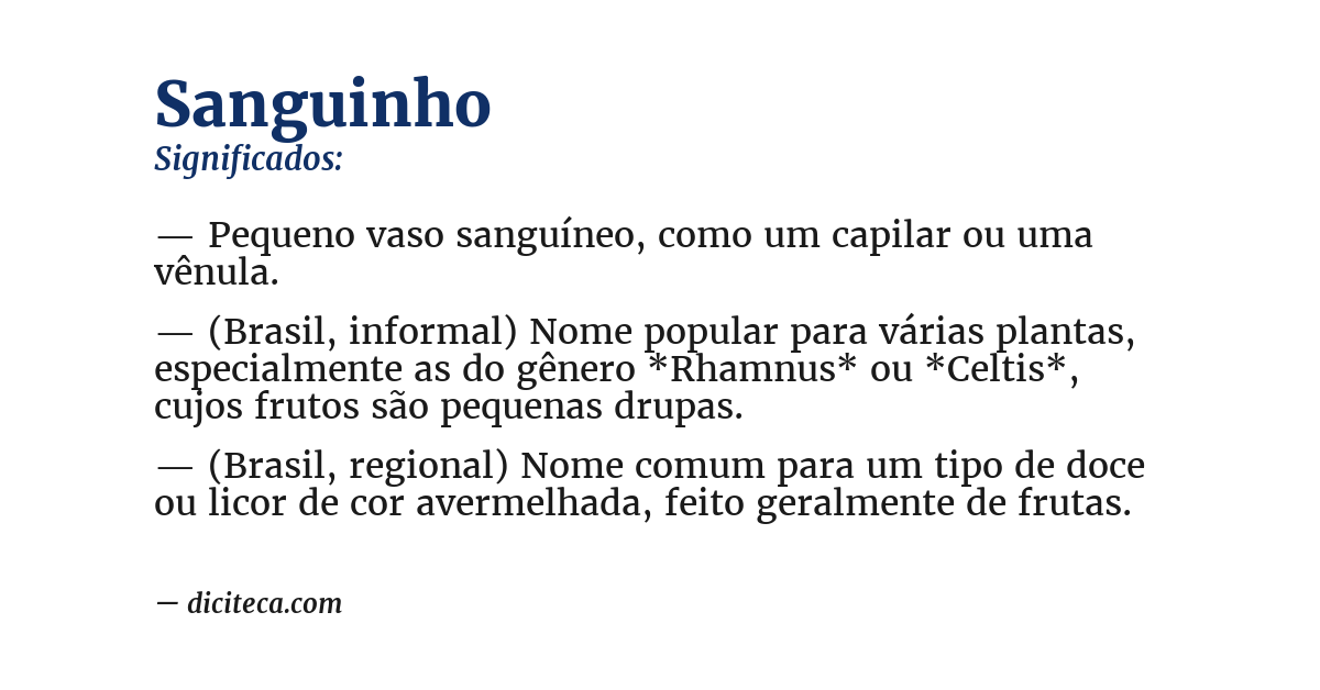 Significado de sanguinho
